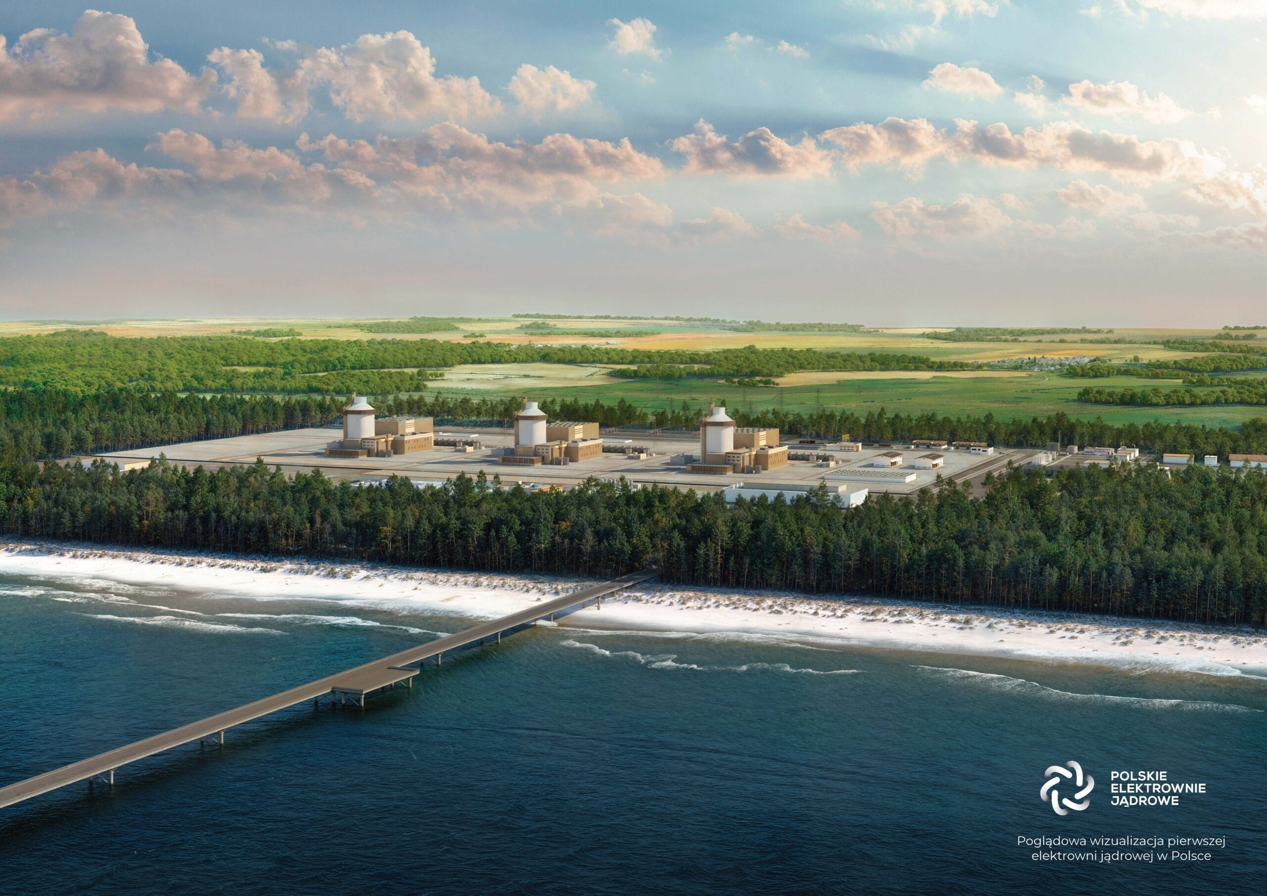 wizualizacja elektrowni atomowej w Choczewie