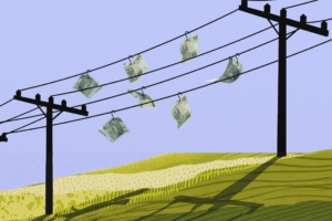 Pieniądze suszą się na sznurze