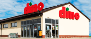 Sklep spożywczy z logo Dino