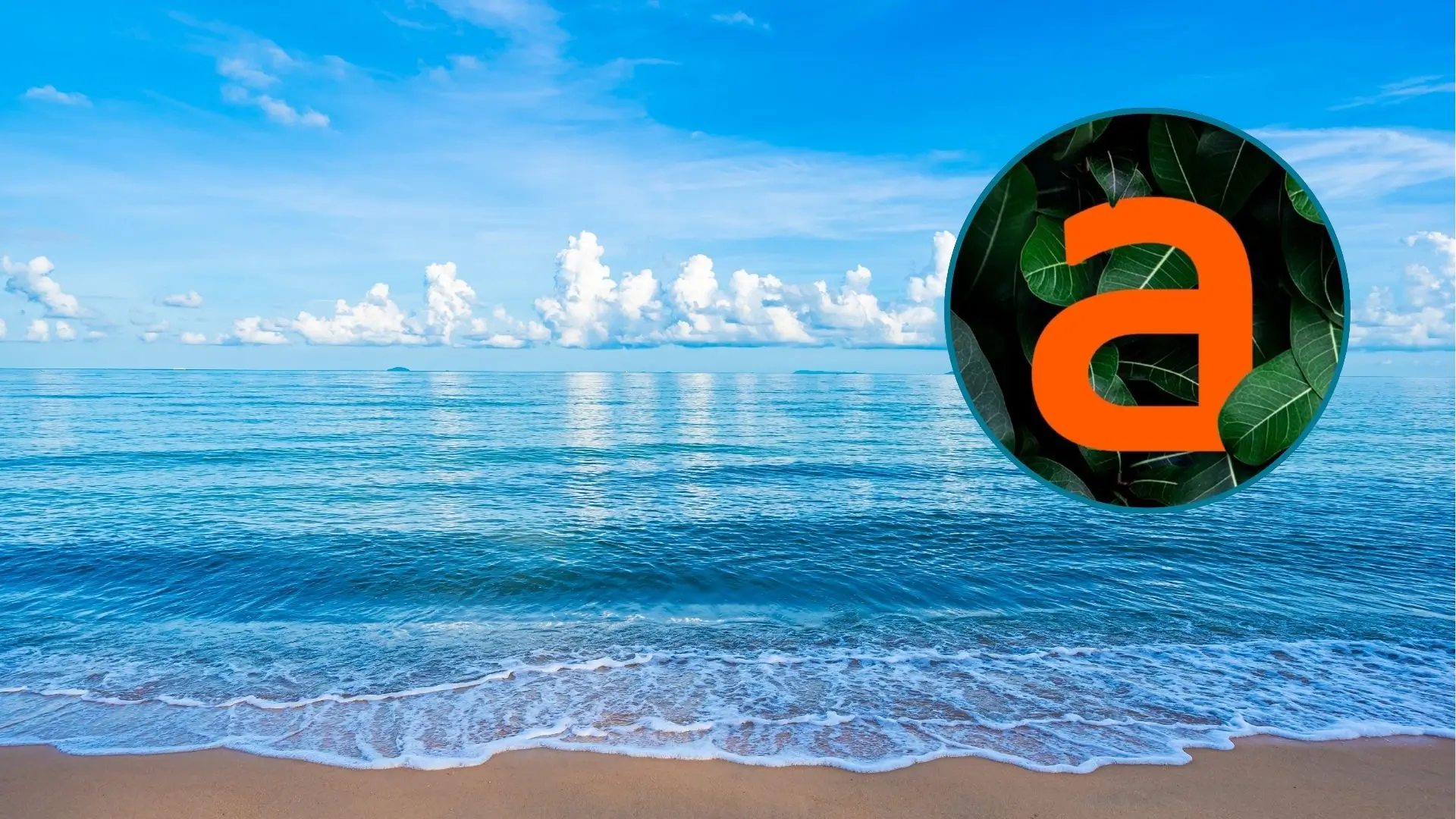 Morze, chmury, plaża, logo Allegro, natura