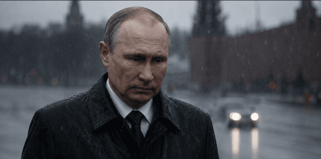 Putin w deszczu